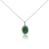 Certified 5.11 Carat Jadeite Jade and Diamond Platinum Pendant Necklace