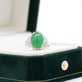Certified 5.16 Carat Fei Cui Type A Jadeite Jade and Diamond Cocktail Ring – Assay Jewelers