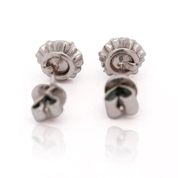 Certified Jadeite Jade A Platinum Stud Earrings