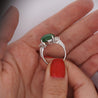 Certified Untreated 8.14 Carat Jadeite Jade A Fei Cui Platinum Ring