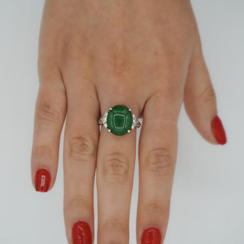 Certified Untreated 8.14 Carat Jadeite Jade A Fei Cui Platinum Ring – Assay Jewelers