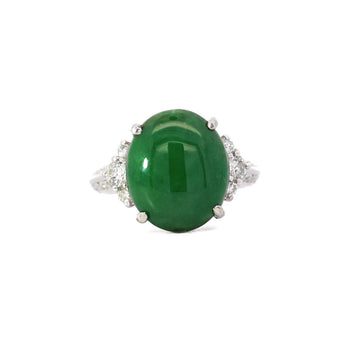 Certified Untreated 8.14 Carat Jadeite Jade A Fei Cui Platinum Ring – Assay Jewelers