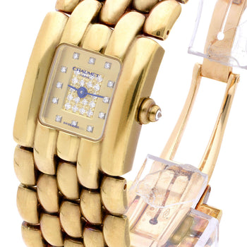 Chaumet Khésis Factory Diamond Dial 18K Yellow Gold Bracelet Watch Circa 2000 – Assay Jewelers