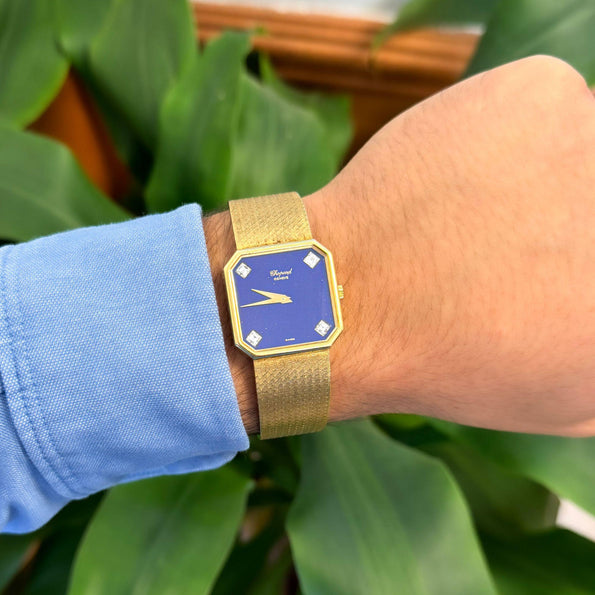 Chopard Blue Lapis Lazuli 18K Gold 26mm Vintage Watch Circa 1970s