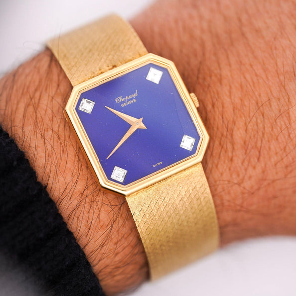 Chopard Blue Lapis Lazuli 18K Gold 26mm Vintage Watch Circa 1970s