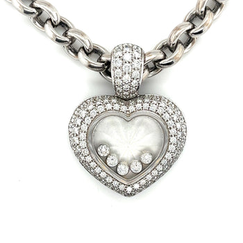 Chopard Happy Diamond 18Kt White Gold Heart Shape Pendant Necklace with Pouch & Papers – Assay Jewelers