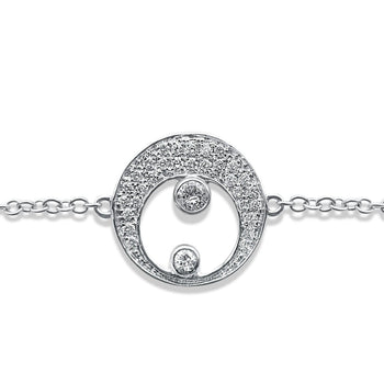 Bracelet à croissant de lune et étoile en diamants en or blanc 18 carats – Assay Jewelers
