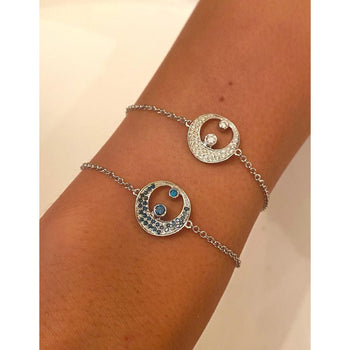 Bracelet diamanté Lune et étoile en croissant en or blanc 18k – Assay Jewelers