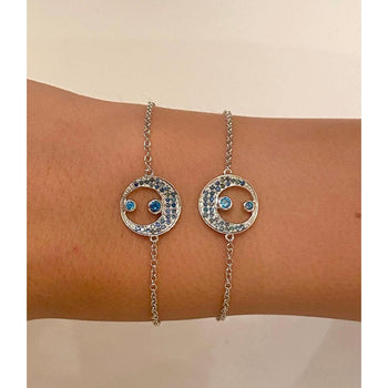 Bracelet diamant lune croissante et étoile en or blanc 18 carats – Assay Jewelers