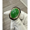 David Webb Signed Type A Fei Chui Jadeite Jade and Onyx Platinum & 18K Ring