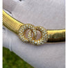 Diamond Interlocking Double Circle Flexible Choker in 18k Gold