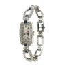 Diamond and Blue Sapphire Eterna Art Deco Watch in Platinum