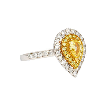 EGL Certified 1.05 Carat Fancy Vivid Yellow Diamond Pear Shape Ring – Assay Jewelers