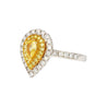 EGL Certified 1.05 Carat Fancy Vivid Yellow Diamond Pear Shape Ring