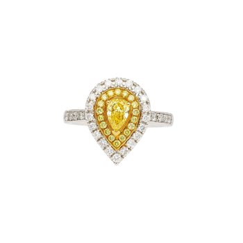 EGL Certified 1.05 Carat Fancy Vivid Yellow Diamond Pear Shape Ring – Assay Jewelers