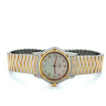 Ebel 1057901 Sport Classique Stainless Steel & 18K Gold Bezel Ladies Watch with Mother of Pearl Dial – Assay Jewelers