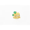 Emerald Diamond 18K Gold Floral Blossom Matte Finish Ring