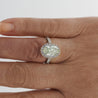 GIA 3.3 Carat Fancy Green-Yellow Oval Diamond Halo 18K Gold Ring