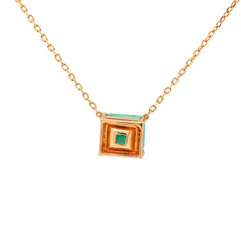 GIA 4.02 Ct Colombian Emerald Solitaire Floating 18K Gold Pendant Necklace – Assay Jewelers