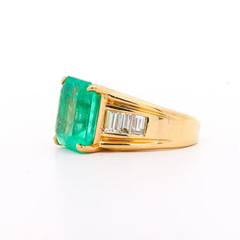GIA 8.64 Ct Colombian Emerald & Diamond Men's Ring 18K Gold – Assay Jewelers