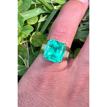 GIA 8.64 Ct Colombian Emerald & Diamond Men's Ring 18K Gold – Assay Jewelers