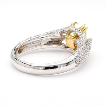 GIA Cert. 1.01 Carat Fancy Intense Yellow Radiant Diamond Pave Set Split Ring – Assay Jewelers