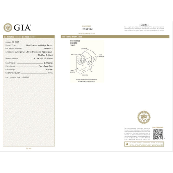 GIA Certified 0.30 Carat Fancy Deep Pink Diamond 18K White Gold Halo Ring