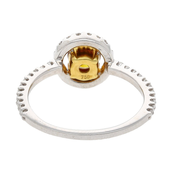 GIA Certified 0.46 Carat Fancy Deep Orange Yellow Diamond Engagement Ring