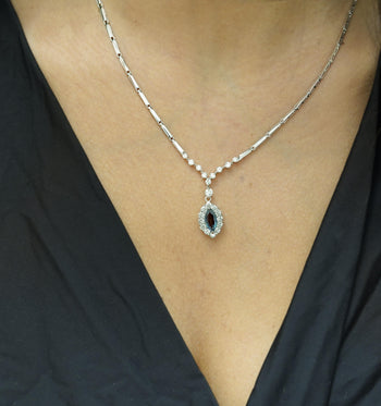 GIA Certified 0.61 Carat Marquise Alexandrite Diamond Platinum Drop Necklace – Assay Jewelers