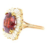 GIA Certified 10.40 Carat Red Zircon & Diamond Ballerina Cocktail Ring