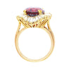 GIA Certified 10.40 Carat Red Zircon & Diamond Ballerina Cocktail Ring