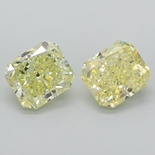 GIA Certified 10.52 Carat Fancy Light Yellow Radiant Cut Diamond Pair Loose