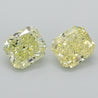 GIA Certified 10.52 Carat Fancy Light Yellow Radiant Cut Diamond Pair Loose