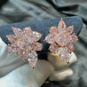 GIA Certified 10.78 Carat Heart Cut Pink Diamond Cluster Stud Earrings in 18k