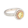 GIA Certified 1.01 Carat Round Cut Fancy Yellow Diamond Ring