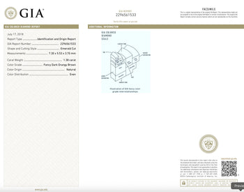 Ring a cupola in oro 18K smaltato con diamante Fancy Orangy Brown da 1,38 carati certificato GIA – Assay Jewelers