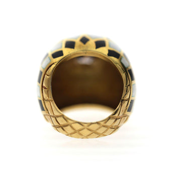 Ring a cupola in oro 18K smaltato con diamante Fancy Orangy Brown da 1,38 carati certificato GIA – Assay Jewelers