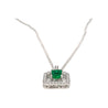 GIA Certified 1.39 Carat Zambian Emerald and Diamond Floral Box Pendant Necklace