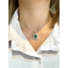 GIA Certified 1.39 Carat Zambian Emerald and Diamond Floral Box Pendant Necklace