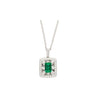 GIA Certified 1.39 Carat Zambian Emerald and Diamond Floral Box Pendant Necklace