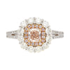 GIA Certified 1.51 CTTW Fancy Light Brown Pink Internally Flawless Diamond Ring