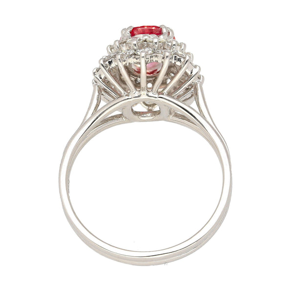 GIA Certified 1.63ct Padparadscha Sapphire & Diamond Ring
