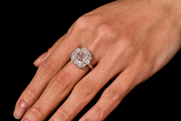 GIA Certified 1.69 Carat Fancy Pink Diamond Engagement Ring