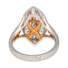 GIA Certified 1.92 carat Brownish Greenish Yellow Marquise Cut Diamond Ring