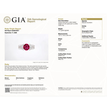 GIA Certified 2 Carat Burma Ruby Diamond Platinum Cocktail Ring – Assay Jewelers