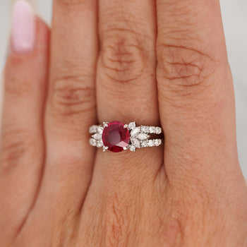 GIA Certified 2 Carat Burma Ruby Diamond Platinum Cocktail Ring – Assay Jewelers