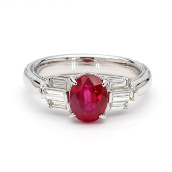 GIA Certified 2 Carat Pigeon Blood Burma Ruby Platinum Ring – Assay Jewelers