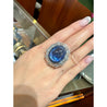 GIA Certified 26 Carat Sapphire Cabochon & Diamond Art Deco Dome 18K Ring