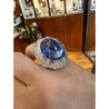 GIA Certified 26 Carat Sapphire Cabochon & Diamond Art Deco Dome 18K Ring