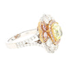 GIA Certified 2.02 Carat Cushion Cut Fancy Greenish Yellow Diamond Ring